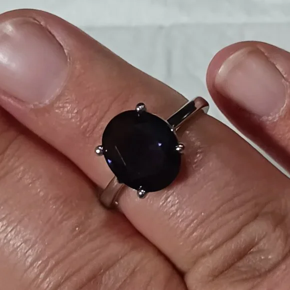 NWOT Silver Amethyst Fashion Jewelry Solitaire Ring Size 7.75 - Picture 4 of 15